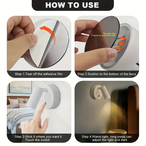 Lámpara de Pared LED Recargable USB Moderna, Foco Cob Magnético Ajustable para Dormitorio <span class=keywords><strong>Interior</strong></span>, Control Táctil de 3 Colores - Product Image 5