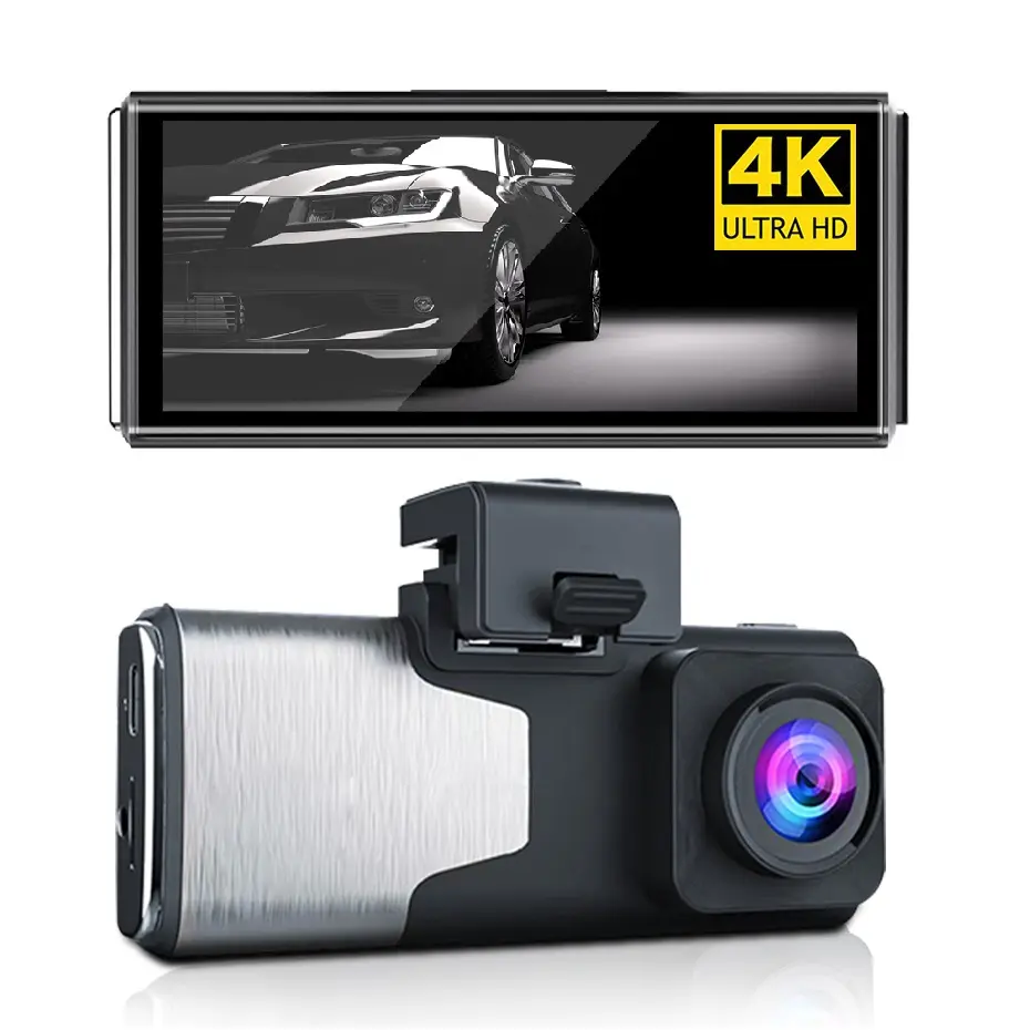 4-дюймовый автомобильный видеорегистратор с двойным объективом 2160P, Wi-Fi, видеорегистратор, обратный легкий видеорегистратор, передняя и задняя камера 4K, видеорегистратор