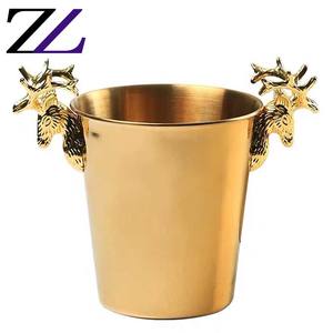 Toptan otel catering yemek buz kovası mallar gece kulübü büfe şarap soğuk kovaları altın paslanmaz çelik bira buz kovası metal - Product Image 2