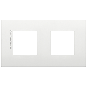 White 2 Gang Wall <b>Switch</b> <b>Plate</b> Antibacterial 16.1 Cm Length For Home Use - Product Image 1