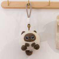 Porte-clés en peluche en forme d'animal, jouet anti-stress, ornement de sac, vente en gros ODM OEM, porte-clés personnalisés avec logo, cadeau de fêtes