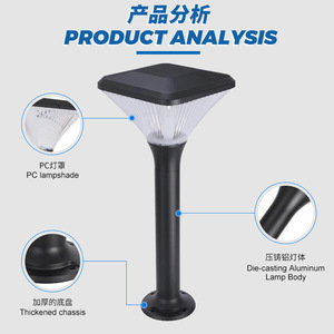 Lámpara Solar para Jardín NanDe, Cuadrada, LED, Exterior, Impermeable, para Patio y Áreas Residenciales - Product Image 3