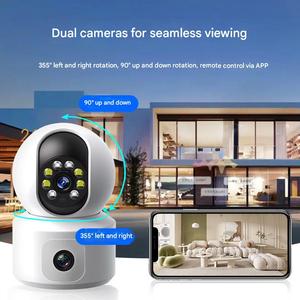 Cámara de Seguridad Inteligente <span class=keywords><strong>WiFi</strong></span> con Vista Panorámica de 360°, 2 Millones de Píxeles, Binocular, Diseño Compacto en Blanco, Visión Nocturna - Product Image 5