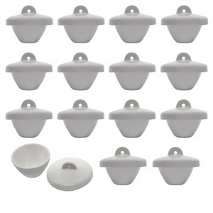 Crucible en porcelaine avec couvercle, forme courte, capacité 8 ml, 7x5x3 pouces - Lot de 15 - Product Image 1