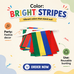 Drapeau AZ <span class=keywords><strong>Maurice</strong></span>, guirlande de 6 m avec 20 drapeaux, polyester léger, rectangulaire 21x15 cm, pour réunions de famille/fêtes - Product Image 2
