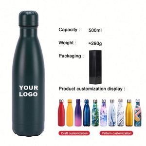 Design 500ML 750ML 1000ML Vacuum Insulated Travel Water Bottle Leak-Proof Double Walled Cola Shape Stainless Steel Water Bottle - Product Image 2