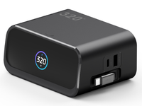 Stasiun Pengisian Daya GaN 320W Layar Digital Multi-Port USB-C Pengisi Daya Cepat Kabel Retractable untuk Laptop Gaming Ponsel Daya Tinggi