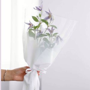 30 ชิ้น/ล็อต ถุงพลาสติกใสลายไล่สีสำหรับห่อดอกไม้สด กระดาษห่อดอกไม้แบบใส - Product Image 4