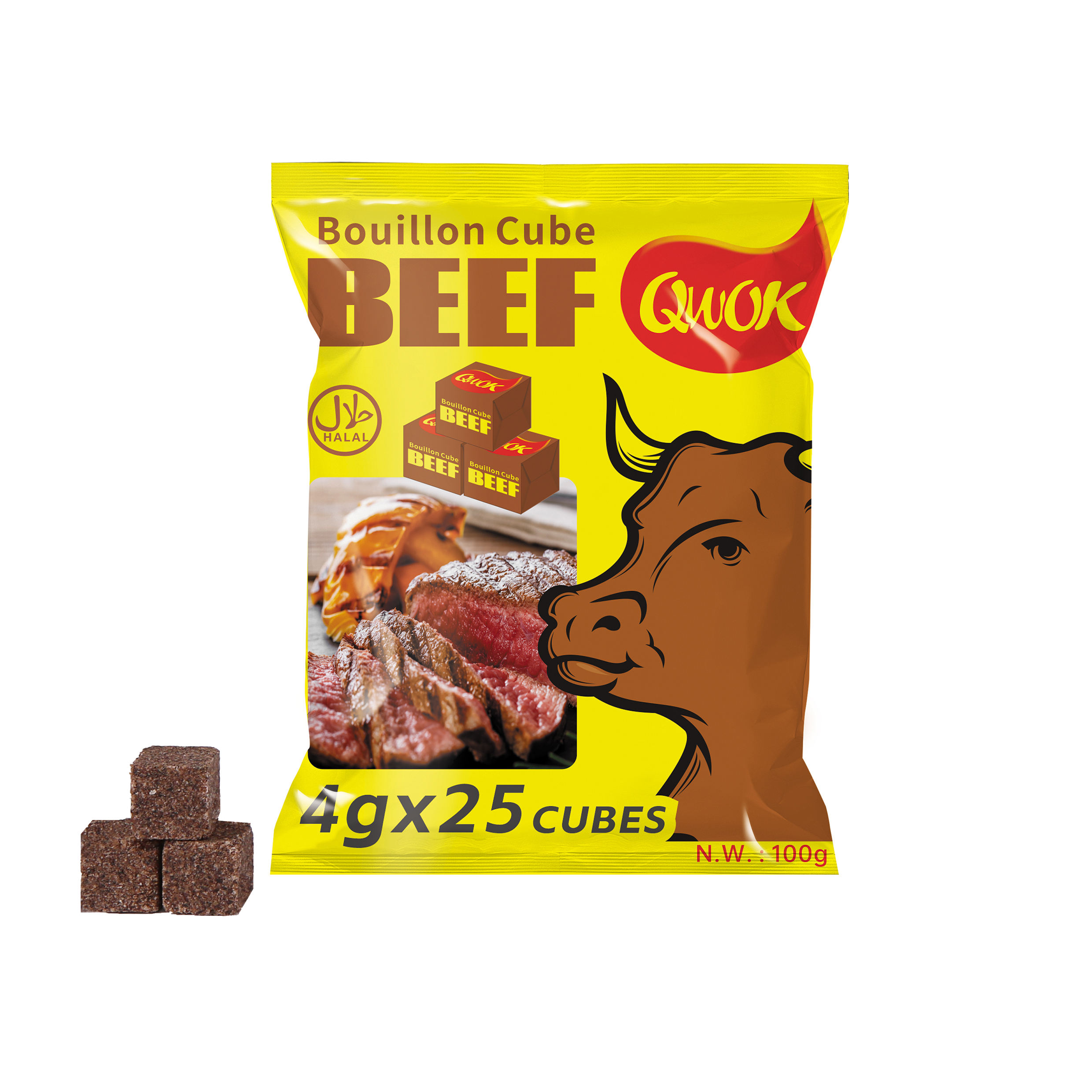 4g/cube Beef Bouillon Seasoning Cube Stock Cube Mixed Spice