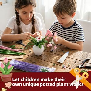4 Color Phalaenopsis Orchid Pipe Cleaner Bouquet <b>Kit</b> DIY Modern Event Party Supplies Elegant Floral Arrangement Long Lasting - Product Image 6
