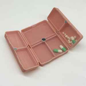 Xách Tay Màu Hồng Nhựa Có Thể Gập Lại <span class=keywords><strong>7</strong></span> Ngày Từ Hộp Thuốc Cho Du Lịch Bền Hàng Tuần Sub-Đóng Gói Thuốc Lưu Trữ Trường Hợp Cho Vitamin - Product Image 5