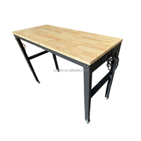 Table de travail robuste de 52 pouces, réglable en hauteur, personnalisable, support OEM OBM, atelier de garage, plan de travail en bois et caoutchouc, charge de 900 kg