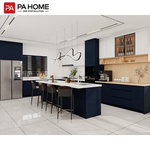 Па Встроенная кладовая, кюборды Rta, лак, глянцевые темно-синие кухонные шкафы - Product Image 1