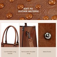 Sac fourre-tout élégant en cuir vintage pour ordinateur portable – Le cadeau idéal pour les femmes professionnelles – Sacoche de bureau chic à porter à l'épaule