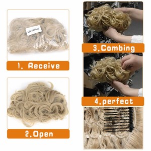 Mujeres postizo plato rizado moño Updo peines de extensión de Peine en pieza de cabello moño desordenado <span class=keywords><strong>Scrunchie</strong></span> cola de caballo - Product Image 6