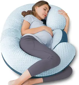 Factory supplier wholesale C-type pregnancy pillow for sleeping prone pillow for pregnant women to sleep removable cover