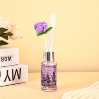 Diffuseur à Bâtonnets Parfum Froid Désodorisant WC Flacon en Verre Huile Essentielle Liquide d'Encens Aromathérapie