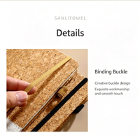 Cuaderno de Negocios Portátil Personalizado Tamaño A5 con Encuadernación Cosida y Diseño de Granos de Madera y Café