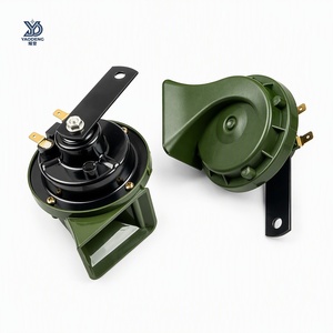 Klaxon <span class=keywords><strong>de</strong></span> voiture super puissant 12V 24V vert militaire étanche, double tonalité, pour <span class=keywords><strong>camions</strong></span> et motos - Product Image 1