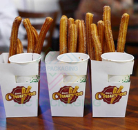 Caja de Papel Biodegradable para Churros, Tamaño Personalizado, Apta para Alimentos, Caja para Llevar Churros