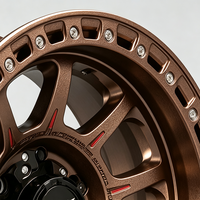 Jantes tout-terrain forgées Beadlock bronze mat 17x8.5 17x9 6x139.7 5x127 en alliage pour Toyota Isuzu D-MAX Nissan Maxus Dodge