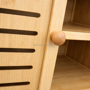 Space Wizard SYT Zapatero de bambú con puerta de lamas para puerta de <span class=keywords><strong>armario</strong></span>, mueble de almacenamiento superior para zona lateral, para esquina de almacenamiento de artículos diarios - Product Image 6