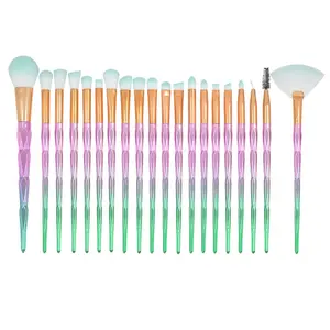 Professional Foundation Plastic Cosmetics Blending Brush Tool Eyeshadow Eyeliner Lip 20 Pcs Makeup Brush