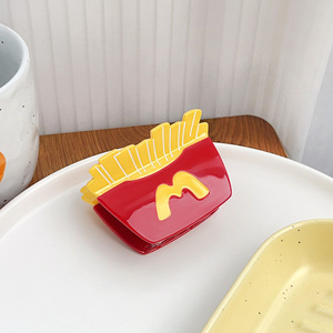 DOWELL, pinzas para el pelo con temática de comida divertida personalizada, hamburguesa, perro caliente, cola, patatas fritas, accesorios para el cabello de plástico de acetato para mujer - Product Image 5