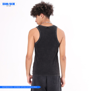 Bán Buôn Người Đàn Ông Mùa Hè Vest Lỏng Axit Washvintage Không Tay Polyester/Bông Biểu Tượng Tùy Chỉnh Mensinglet <span class=keywords><strong>Tank</strong></span> Tops - Product Image 5