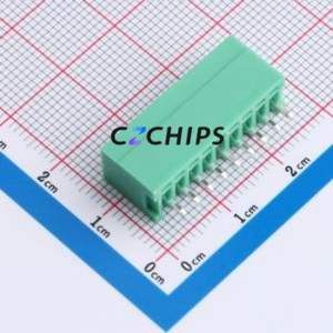 MX2EDGVC-2.54-09P-GN01-Cu-A Plug-in Terminal Block Through hole,P=2.54mm Board-to-Board / Socket - Closed 1x9P 2.54mm Green - Product Image 2