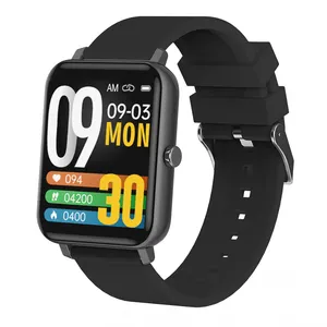 Smartwatch facial 1.69 polegadas, relógio inteligente preto rosa verde roxo para android e ios, touch screen, chamadas de luxo