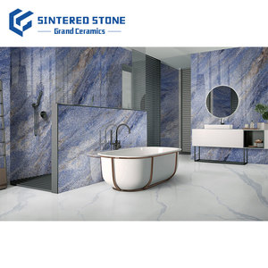 แผ่นหินอ่อนสีฟ้าขนาดใหญ่แผ่นผนังพอร์ซเลนแผ่นหินเทียมขนาด1200*2700*9มม. สำหรับห้องนอนและภูมิทัศน์ - Product Image 5