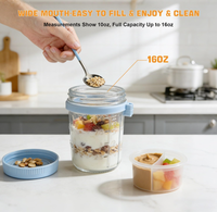 Pot Mason de 16 oz avec couvercles et cuillères