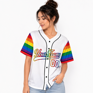 Camiseta de Béisbol Personalizada con Nombre y Número del Equipo, Color Arcoíris, Ropa Deportiva para Fanáticos, Camiseta para el Día del Partido - Product Image 2