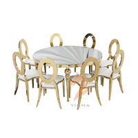 Chaises de mariage empilables modernes en métal doré et blanc, en acier inoxydable, de luxe pour événements, hôtels, salles à manger, banquets et fêtes