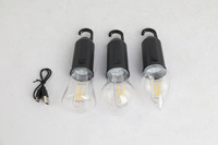 Lampe de camping solaire rechargeable LED étanche IP65 pour extérieur avec ampoule LED blanc chaud, portable pour cour et tente
