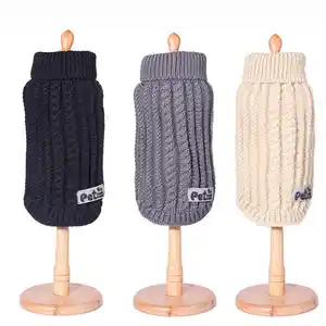 Dog Sweater Warm Jumper For Dog Small Cable Easy Knitted Clothes Winter Designer Pet Hand Knit Dog Sweater