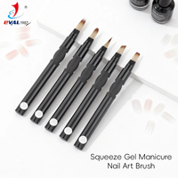 Nouvel Arrivage – Pinceau de Manucure à Gel à Poignée en Plastique Noir, Contrôle Précis du Liquide, pour Nail Art