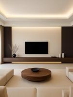 Meuble TV mural moderne sur mesure avec éclairage intégré pour salon et chambre - Meuble TV