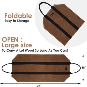 Sac de transport pour bûches BSCI, grand, robuste, fabriqué en usine, pour cheminées, accessoires de poêle à bois et sacs de rangement - Product Image 3
