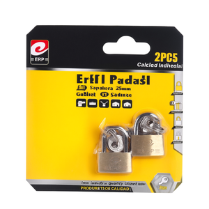 Lucchetto Erpsl 25mm con Archetto Corto in Rame, 2 Pezzi, Qualità Industriale per Uso su Armadietti - Product Image 2