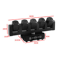 Promotion : Barre laser LED mobile 5 yeux rouge exquise, contrôle DMX512, éclairage de scène, faisceau RGB, IP33, 150W, personnalisable