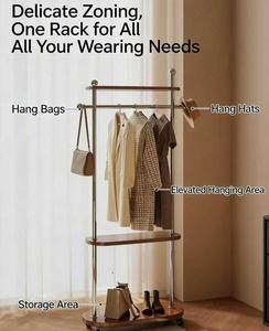 Perchero de ropa para el hogar, de suelo a techo, perchero de dormitorio, perchero vintage móvil, nuevo perchero de almacenamiento de ropa - Product Image 3