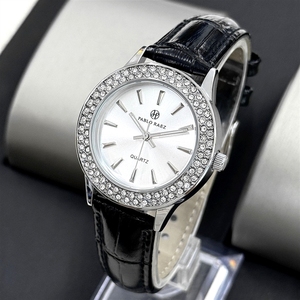 Montre-bracelet à quartz décontractée et élégante de Pablo Raez avec des diamants aquatiques tendance sur le cadran, un cadeau polyvalent et à la mode - Product Image 1