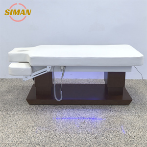 Table de beauté Siman à <span class=keywords><strong>4</strong></span> moteurs, commande électrique, base en bois, cuir PU de haute qualité, repose-<span class=keywords><strong>mains</strong></span> réglable, table pour extensions de cils pour <span class=keywords><strong>salon</strong></span> - Product Image 4