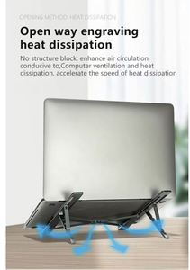 Support portable multifonction en alliage d'aluminium pour ordinateur portable, réglable en hauteur, pliable, support de bureau, fixation pour tableau de bord, pour utilisation sur bureau - Product Image 4