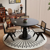 Table à manger ronde de style français, inspirée du milieu du siècle, en bois de frêne blanc, 1 mètre, en bois massif, pour balcon/petit appartement