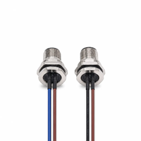 Connecteur de panneau M12 à 4 broches, code A, mâle, fils pré-assemblés, fixation par vis PG9, fixation frontale, connecteur de montage sur panneau M12