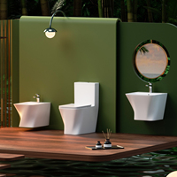 Ensemble WC et lavabo mural haut de gamme en céramique à chasse directe, pour salle de bain