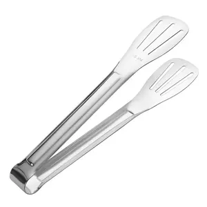 Pinzas de cocina de acero inoxidable, pinzas de silicona para cocina, pinza para alimentos de 9 pulgadas